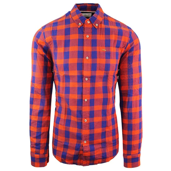 Scotch & Soda Geruit Heren Overhemd Oranje - Image 1