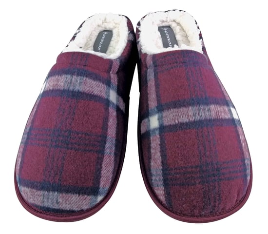 Dunlop - Heren Warme Pluche Fleece Voering Instap Muil Geruite Huisslippers - Image 2