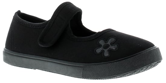 Wynsors Mary Jane 2 Younger Girls School Plimsolls in Black