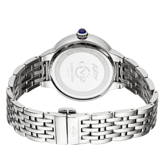 GV2 Astor Zwitsers quartz dameshorloge met zwarte wijzerplaat en roestvrij staal - Image 2