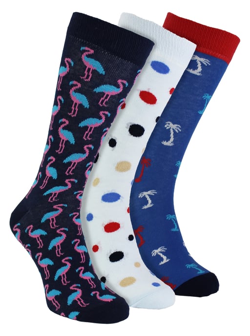 HS by Happy Socks - Heren 3-pack Noviteit Zomer Vibes Dress Socks - Palm Bomen - Image 1