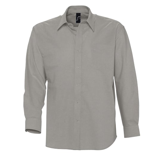 SOLS Heren Oxford overhemd met lange mouwen (Zilver) - Image 1