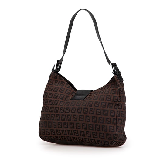 Vintage Fendi Zucchino Canvas Schoudertas Bruin - Image 2