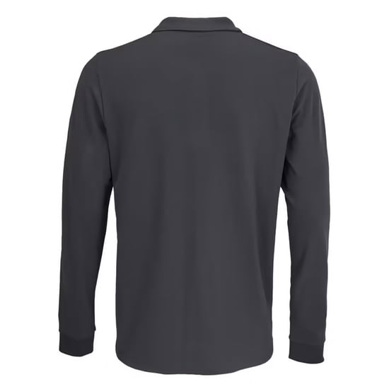 SOLS Unisex poloshirt met lange mouwen van katoen voor volwassenen (Donkergrijs massief) - Image 2