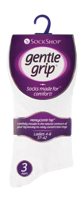 6 paar sokken zonder elastiek damessokken met zachte grip - GG67 WIT - Image 2