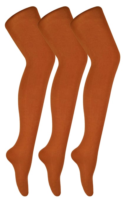 3 paar dames gekleurde ondoorzichtige 80 denier panty's - Pottenbakkersklei - Image 1