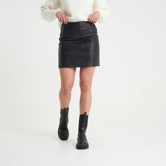Barneys Originals Real Leather Skirt
