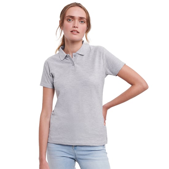 Russell Dames/Dames Polycotton Klassiek Poloshirt (Licht Oxford Grijs) - Image 2