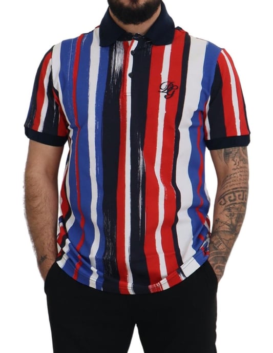 Dolce & Gabbana Multicolor Katoenen Polo Top Heren T-shirt - Image 3