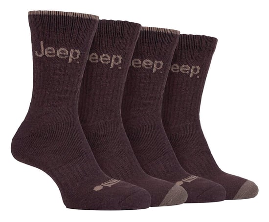 Jeep - 4-pack anti-blaar luxe laarzensokken voor heren - Bruin / Aarde - Image 1