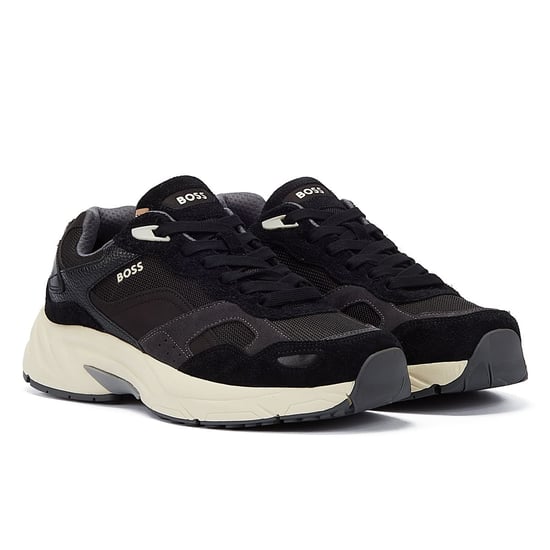 Boss Levitt Runn Heren Antracietkleurige Trainers - Image 1