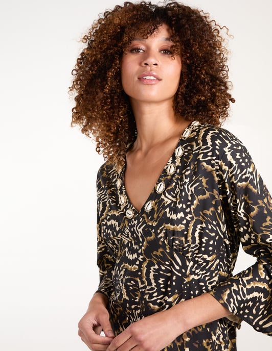 V Neck Shell Midi Dress