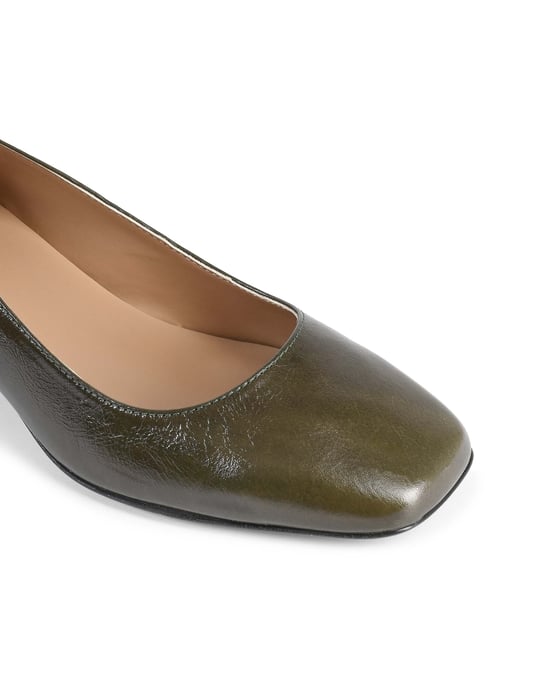 V Italia ballerina met hak voor dames Sofia Naplack Verde Bottiglia - Image 4