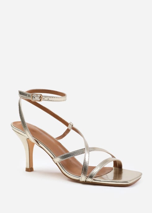 Wheres That From Womens 'Austin' Multi Strap Cross Over Mid Heels