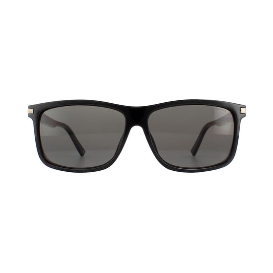 Polaroid Rectangle Mens Black Grey Polarized Sunglasses