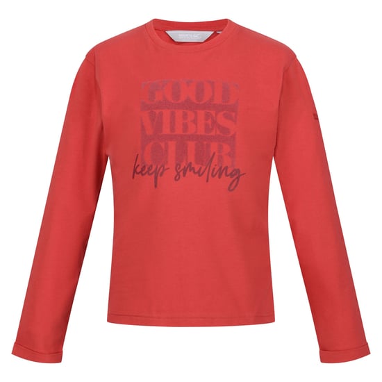 Regatta Childrens/Kids Wenbie III Good Vibes Club Long-Sleeved T-Shirt (Mineral Red)