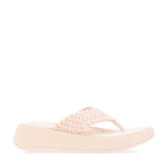Dames Fit Flop F-Mode Leren Flatform Teen-Post Sandalen in Rose - Image 1