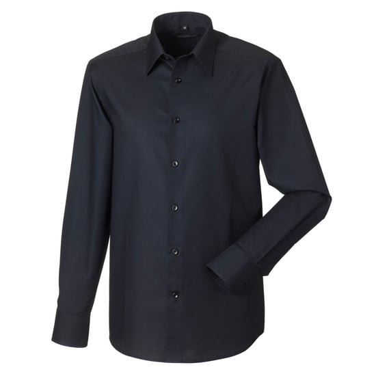 Russell Collection Heren Oxford Easy-Care Getailleerde Overhemd met Lange Mouwen (Zwart) - Image 2