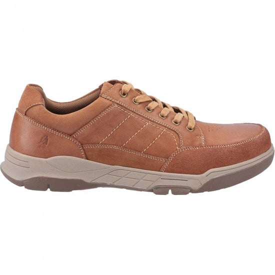 Hush Puppies Mens Finley Leather Shoes (Tan)