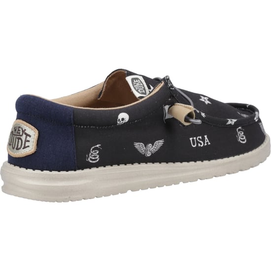 HEYDUDE Wally Stars n Skulls 100% Katoenen Heren Zwarte Bootschoenen - Image 2