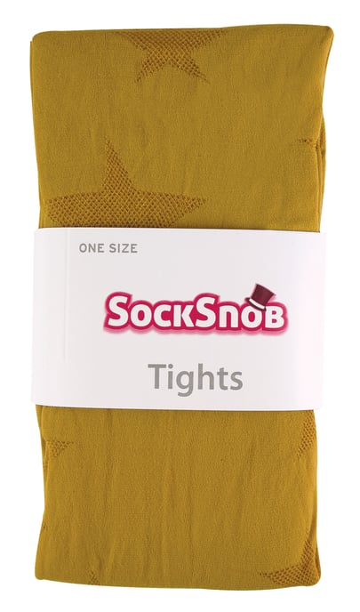 Sock Snob Dames80 denier ondoorzichtig patroon panty's - Star Mosterd - Image 2
