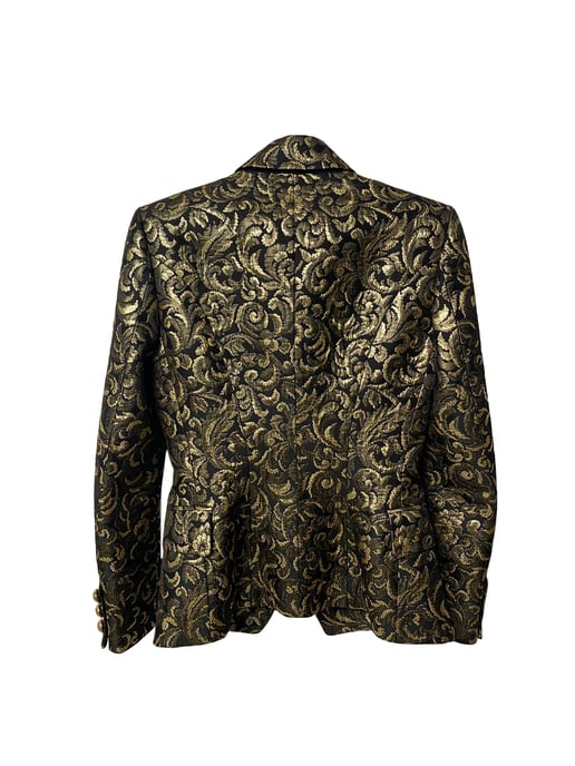 Balmain Metallic Brocade Blazer in Gold Acetate - Image 4