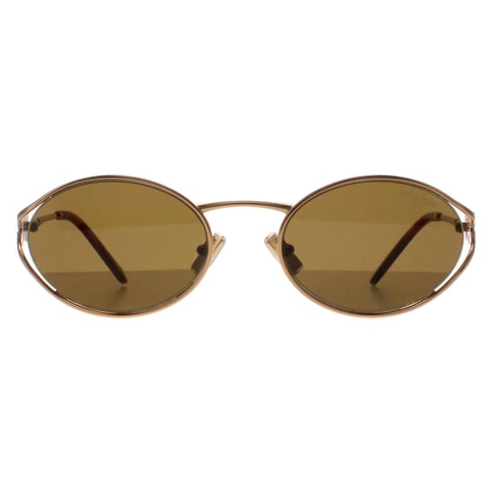 Miu Miu Ovale Dames Zonnebril Brass Goud Donkerbruin MU52YS - Image 1