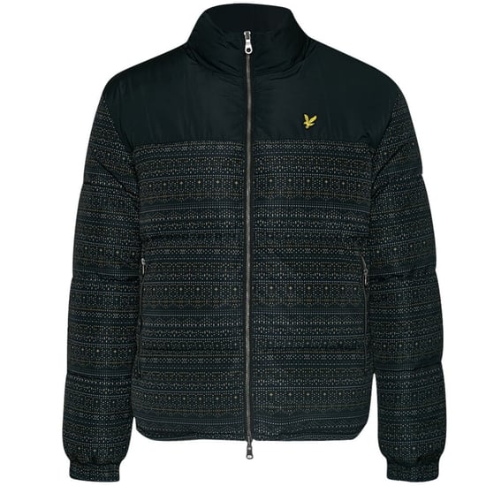Lyle & Scott Fair Isle omkeerbaar zwart pufferjack - Image 1