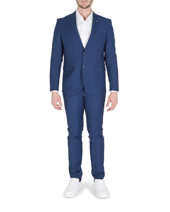 19V69 Italia Mens Suit Kent Blue Royal