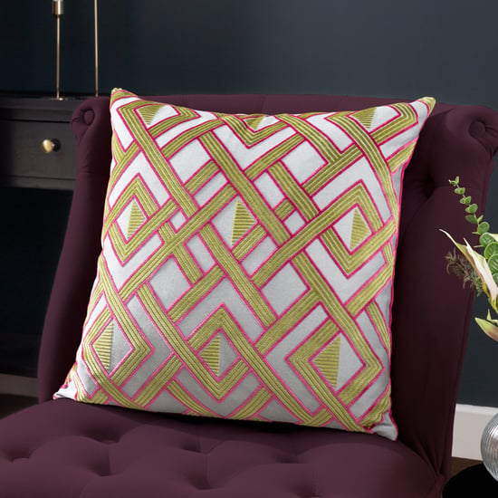 Paoletti Henley Velvet Jacquard Cushion Cover