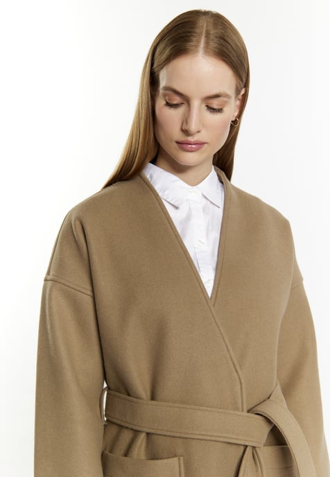 Dreimaster Overgangsjas in wollen look Dames Grijsbeige - Image 5
