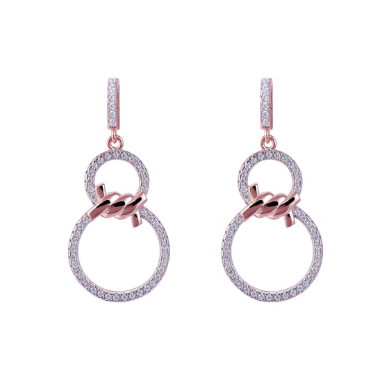 Orphelia 'Aavia' Dames 925 Sterling Zilver Set: Hanger + Oorbellen + Ring - Roze SET-7422 - Image 3