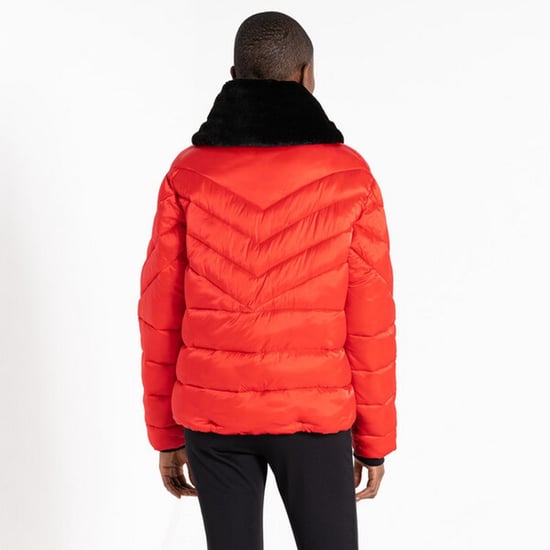 Dare 2B Dames/Dames Julien Macdonald Suppression Contrast Panel Gewatteerde Jas (Vulkanisch Rood) - Image 6