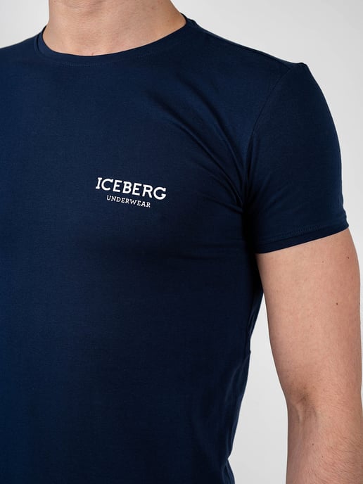 Iceberg T-shirt C-neck Men's Blue