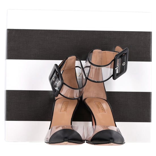 Aquazzura PVC Enkelband Sandalen in Zwart Leer - Image 3