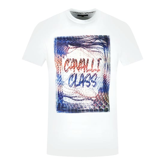 Cavalli Class Box Logo Witte T-Shirt - Image 1