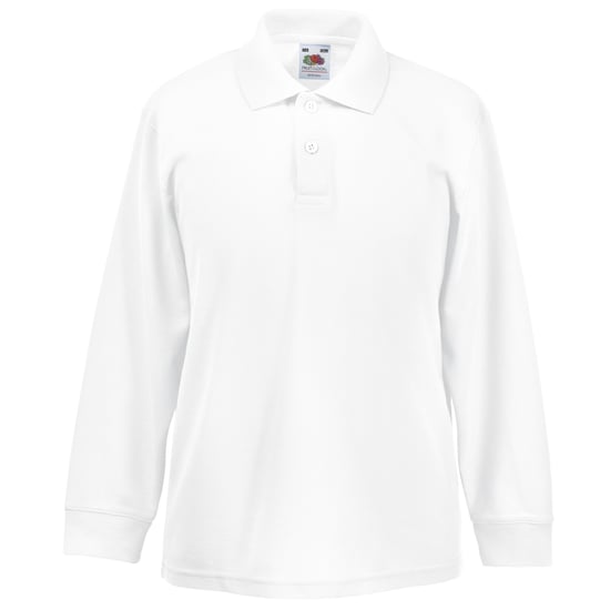 Fruit Of The Loom Kinder Polo Lange Mouwen 65/35 Piqué / Kinderpolo (Wit) - Image 3