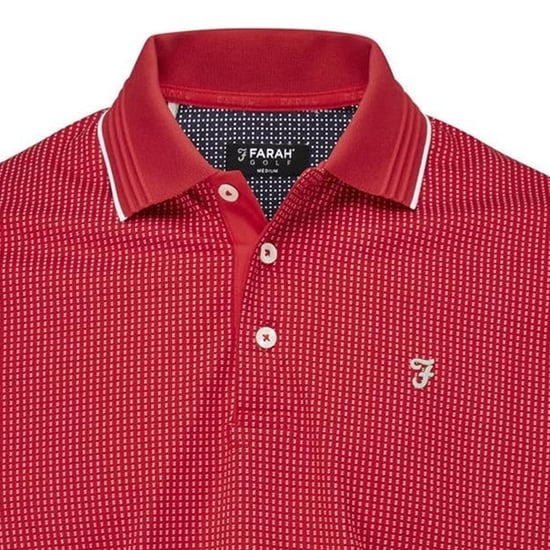 Farah Heren Ferris Poloshirt (Nar Rood/Wit) - Image 3