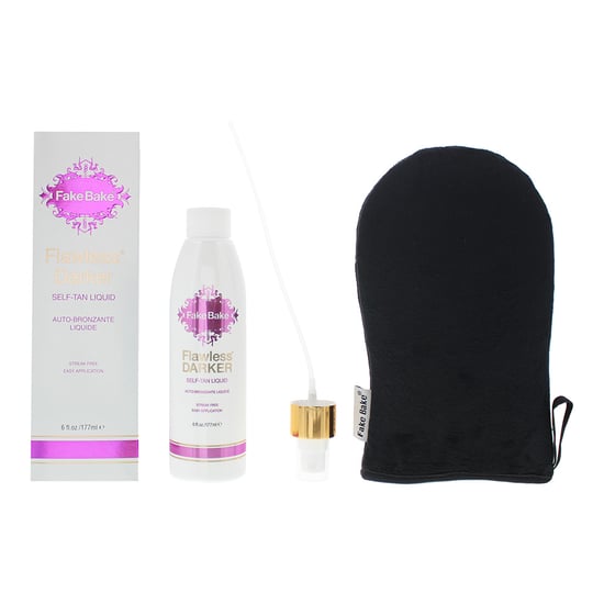 Fake Bake Flawless Darker Self-Tan Liquid 177ml and Application Mitt