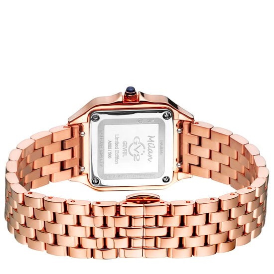 GV2 Milan Dameshorloge 12111B Zwitsers Quartz Rose Goud Roestvast Staal Diamant - Image 3
