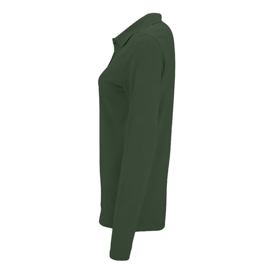 SOLS Dames/Dames Perfect Pique Poloshirt met Lange Mouwen (Fles groen) - Image 3