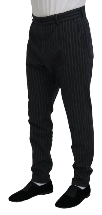 Donkergrijze gestreepte broek - Image 2
