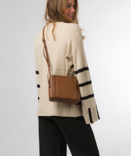 'Kali' Chestnut Nappa Leather Cross Body Bag