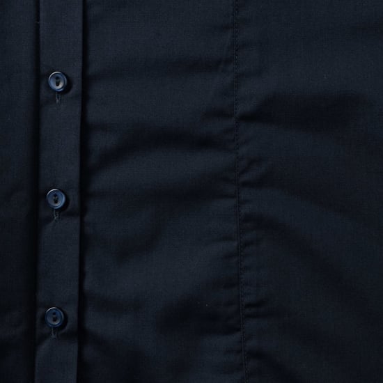 Russell Collection Ladies/Womens Long Sleeve Poly-Cotton Easy Care Fitted Poplin Shirt (French Navy)