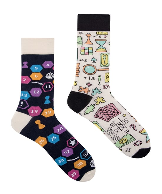 SPOX SOX - Heren en Dames Mismatched Novelty Sokken - Bordspellen Crew Sokken - Bordspellen - Image 1