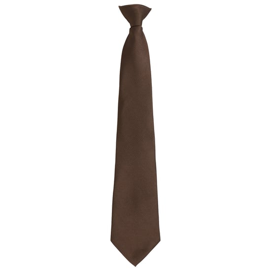 Premier Unisex Adult Colours Fashion Plain Clip-On Tie (Brown)