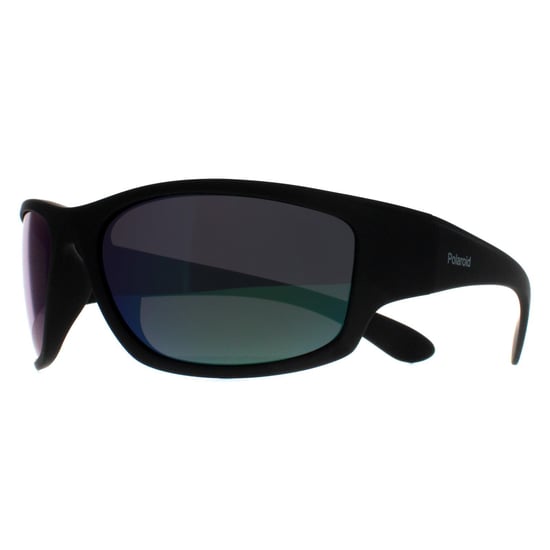 Polaroid Wrap Unisex Matte Zwart Groene Spiegel Gepolariseerd PLD 7005/S - Image 2