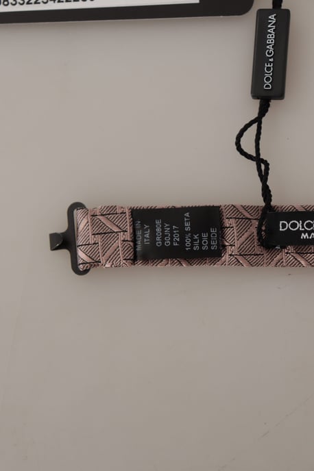 Dolce & Gabbana Grijs Fantasieprint Verstelbare Hals Papillon Strik Herenstropdas - Image 3