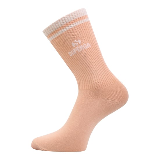 Superga Geribde gebreide sokken voor volwassenen (pak van 3) (Perzik/Wit/Tan) - Image 4