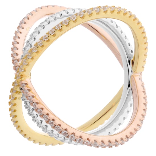Orphelia Dames 925 Sterling Zilveren Ring - Goud/Zilver/Roze ZR-7280 - Image 2